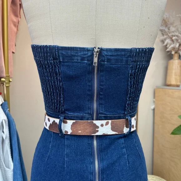 Longhorn Buckle Western Belt | Cowhide Print & Silver Statement Buckle 🤠✨ - Picture 3 of 7